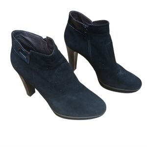 Nero Giardini Black Suede Ankle Boots With Heels Size 38